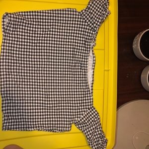Checkered style shirt crop top